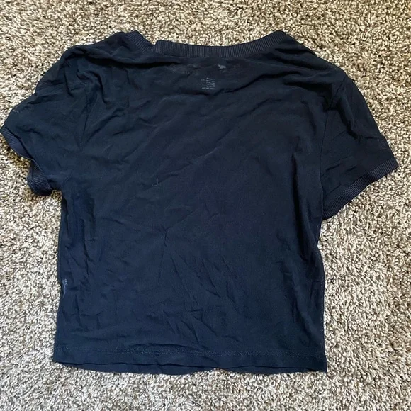 FOREVER 21 BLACK SHEER CROP TOP - Picture 2 of 6